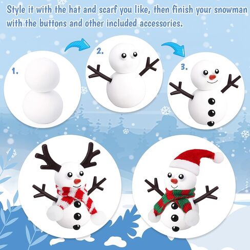 BANBBUR 24 Pack Stocking Stuffers for Kids,Christmas Crafts for Kids Bulk,Build a Snowman Kit,DIY Snowman Crafts Modeling Clay,Christmas Stocking Stuffers Gifts Activities for Boys Girls in Saudi Arabia