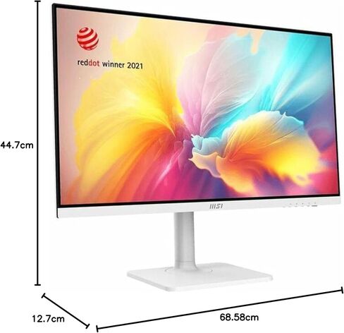 شاشة كمبيوتر MSI Modern MD2712PW مقاس 27 بوصة IPS 1920 x 1080 (FHD)، مزامنة تكيفية، جاهزة لـ HDR، HDMI، توصيل طاقة USBC 15 وات، مكبر صوت، قابل للتركيب على VESA، ارتفاع قابل للتعديل، 1 مللي ثانية، أبيض in Saudi Arabia