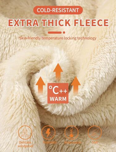 Gihuo Women's Sherpa Lined Hooded Sweatshirt Zip Up Winter Warm Hoodie Comfy Hooded Fleece Jacket in Kuwait