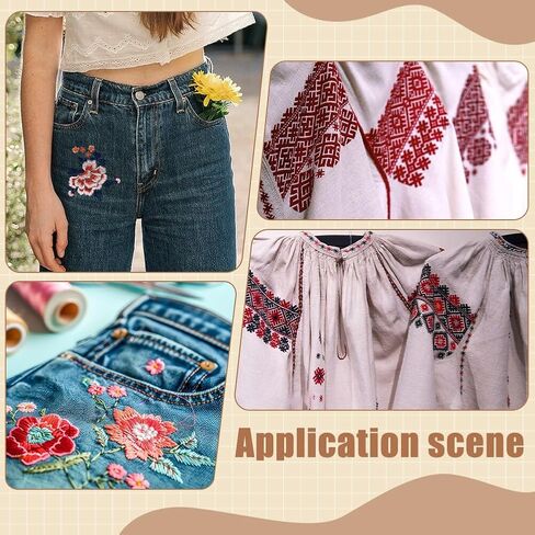FreeBloss 8pcs sashiko أنماط التطريز القابلة للذوبان في الماء ، وخياطة التطريز مثبتات ، وغرزة ، وغرزة ، والورق ، والغرز ، والغرز ، والفراغ ، أنماط التطريز لمحبي الخياطة 9/11/14ct in Kuwait