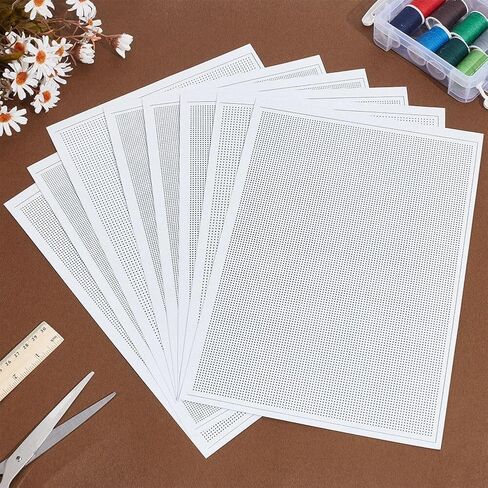 FreeBloss 8pcs sashiko أنماط التطريز القابلة للذوبان في الماء ، وخياطة التطريز مثبتات ، وغرزة ، وغرزة ، والورق ، والغرز ، والغرز ، والفراغ ، أنماط التطريز لمحبي الخياطة 9/11/14ct in Kuwait