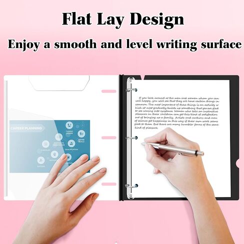 Infun 1 Inch Telescoping 3 Binder Binder Black+White - 4 PCS ， عددات مرنة مع غطاء أمامي قابل للتخصيص وجيب كتالوج واضح ، وحلقة 1 بوصة 3 ، 225 صفيحة in Kuwait