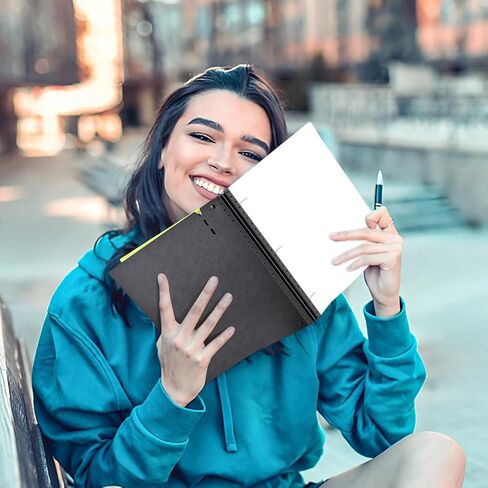 Infun 1 Inch Telescoping 3 Binder Binder Black+White - 4 PCS ， عددات مرنة مع غطاء أمامي قابل للتخصيص وجيب كتالوج واضح ، وحلقة 1 بوصة 3 ، 225 صفيحة in Kuwait