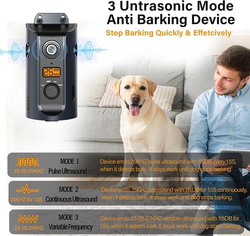Dog Bark Deterrent Devices, 3X Ultrasonic Anti Barking Device, Bark Box for Dogs Indoor & Ourdoor, Dog Barking Silencer with 3 Modes | Bark Control Device 50ft Range, Stops Neighbours Dog Barking in Saudi Arabia