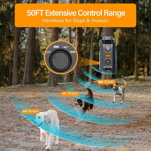 Dog Bark Deterrent Devices, 3X Ultrasonic Anti Barking Device, Bark Box for Dogs Indoor & Ourdoor, Dog Barking Silencer with 3 Modes | Bark Control Device 50ft Range, Stops Neighbours Dog Barking in Saudi Arabia