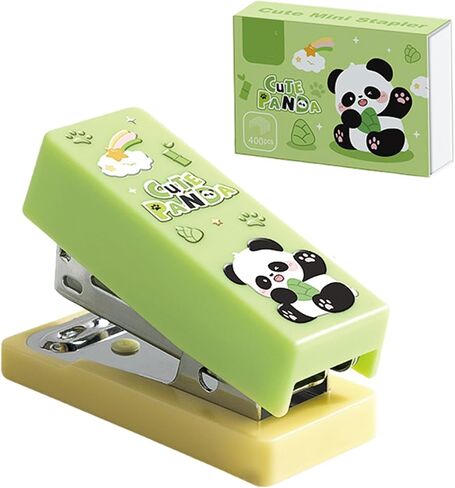 Cute Panda Desktop Stapler with Staples, Mini Office Stapler, Small Kids Cartoon Staplers for Desk, Handheld Staplers for Home Office School Supplies (Panda) in Saudi Arabia