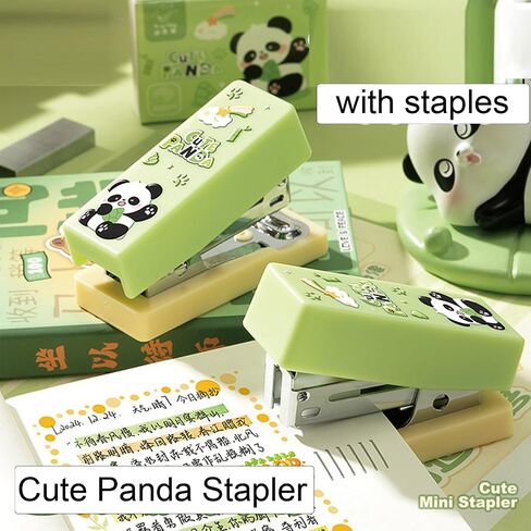 Cute Panda Desktop Stapler with Staples, Mini Office Stapler, Small Kids Cartoon Staplers for Desk, Handheld Staplers for Home Office School Supplies (Panda) in Saudi Arabia