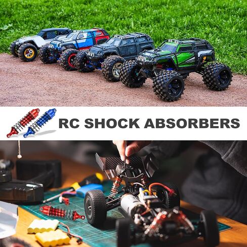 Meccanixity 4pcs Rc assorber 1/10 95mm الألومنيوم الخيوط الأمامي والخلفي تم تجميع مثبطات الصدمات الخلفية لـ 1/10 RC Car Crawler Truck in Kuwait