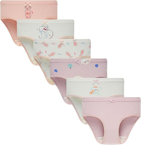 benetia Girls' Soft Cotton Underwear Little Kids ' Assorted Panties (Pack of 6) in Kuwait