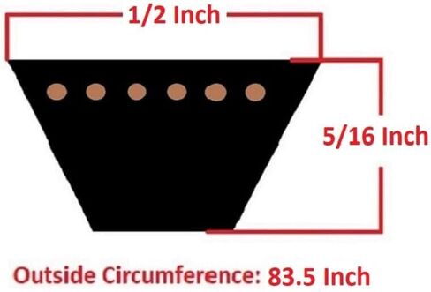 #Uus Parts حزام نقل محرك الأقراص للمحترفين لـ Poulan PBGT2254 PP1846 PRGT2046 (83.5 بوصة × 1/2 بوصة) (فانتبرتس#96252398) in Kuwait
