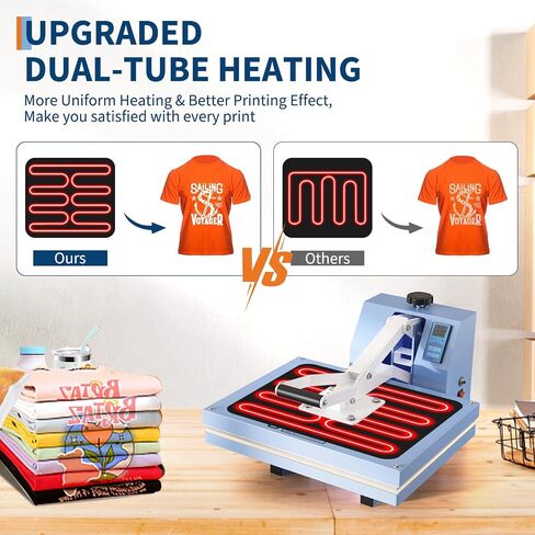 Heat Press 16 "x20" ، آلة الصحافة الحرارية ، حتى تقنية التدفئة ، لوحة تشغيل كبيرة ، آلة نقل الحرارة الرقمية الصناعية للتسامي للقمصان والملابس وأكياس القماش والأحمر in Saudi Arabia