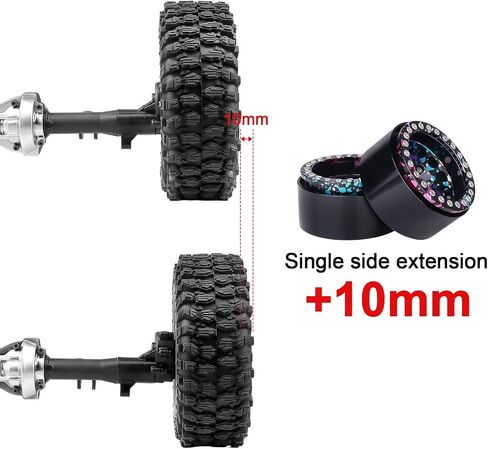 HobbyPark Graffiti Splash Anodized 1.9 Beadlock Wheels -10mm Negative Offset Deep Dish 1.9 Beadlocks Rims for 1/10 RC Crawler SCX10 II TRX4 VS4-10 Gen8 Upgrades in Saudi Arabia