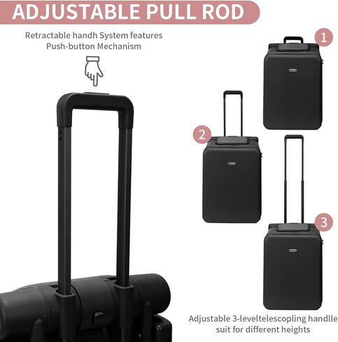 أمتعة LemoHome قابلة للتوسيع مع عجلات دوارة، حقائب كبيرة مع تصميم مقعد للأطفال، أمتعة صلبة للنساء والرجال، حقيبة حمل صلبة مقاس 20 بوصة للسفر in Kuwait
