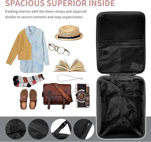 أمتعة LemoHome قابلة للتوسيع مع عجلات دوارة، حقائب كبيرة مع تصميم مقعد للأطفال، أمتعة صلبة للنساء والرجال، حقيبة حمل صلبة مقاس 20 بوصة للسفر in Kuwait