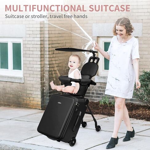 أمتعة LemoHome قابلة للتوسيع مع عجلات دوارة، حقائب كبيرة مع تصميم مقعد للأطفال، أمتعة صلبة للنساء والرجال، حقيبة حمل صلبة مقاس 20 بوصة للسفر in Kuwait