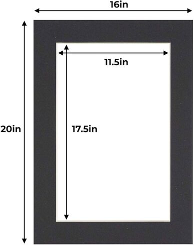 12x18 Mat for 16x20 Frame - White Precut Mat Board 12x18 Photo Matte Made to Fit a 16x20 Picture Frame, Acid-Free, Premium Matboard for Family Photos, Art, Picture Framing, Pack of 1 Mat in Saudi Arabia