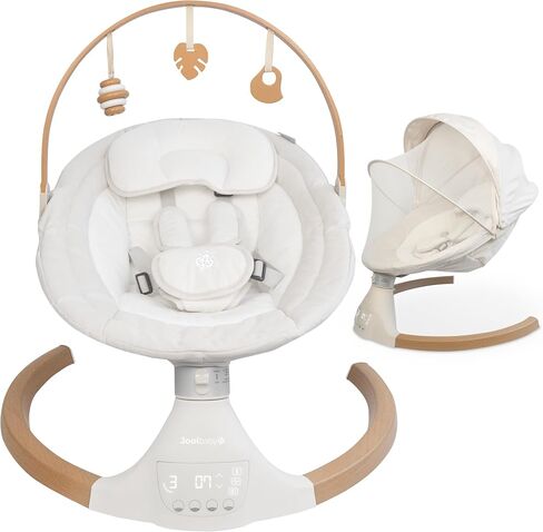 Nova Nature Baby Swing for Newborns – Natural Wood Toys, Electric Motorized Infant Swing, Bluetooth Music – Jool Baby in Saudi Arabia