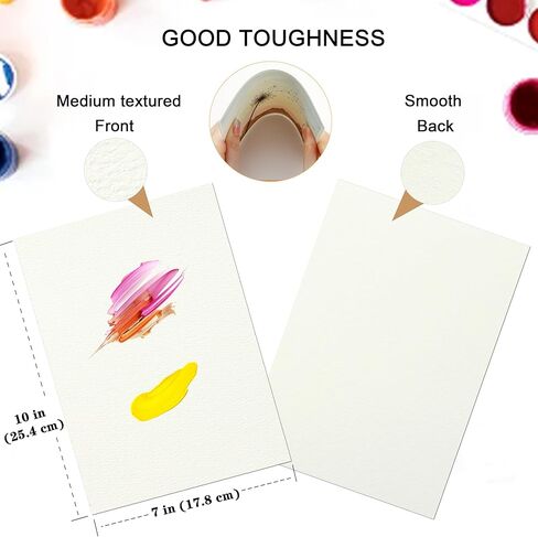 Silunkia 120 Sheets 100 ٪ ورقة ألوان مائية القطن 8.5 × 11 للطلاء ، 140 رطل/300GSM بارد ثقيل الضغط على الورق الأبيض للطلاب الفنانين البالغين يرسمون بطاقات هدايا عيد الحب in Kuwait