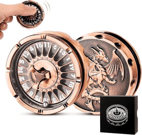 DND DICE مجموعة مع عجلة الروليت المصغرة - المعادن D20 الروليت DICE SPINNER | مجموعة هدايا DND فريدة من نوعها مع حالة RPG & Table Games (Black) in Kuwait