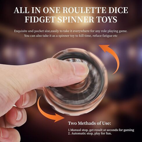 DND DICE مجموعة مع عجلة الروليت المصغرة - المعادن D20 الروليت DICE SPINNER | مجموعة هدايا DND فريدة من نوعها مع حالة RPG & Table Games (Black) in Kuwait