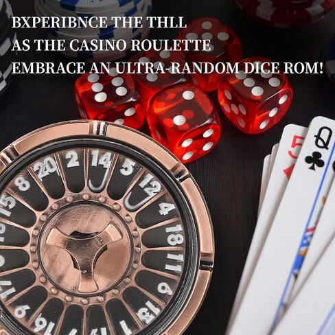 DND DICE مجموعة مع عجلة الروليت المصغرة - المعادن D20 الروليت DICE SPINNER | مجموعة هدايا DND فريدة من نوعها مع حالة RPG & Table Games (Black) in Kuwait