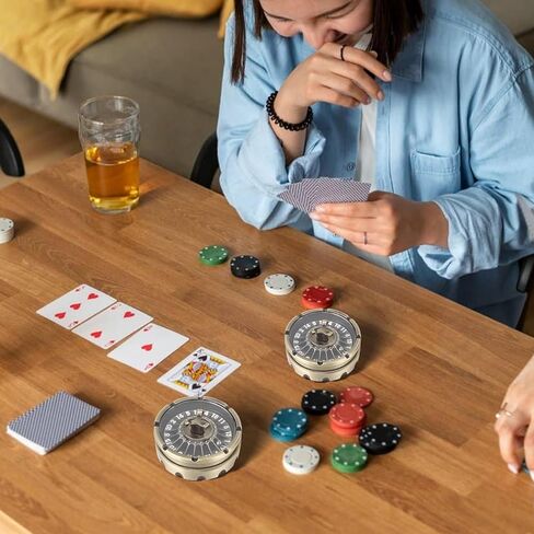 DND DICE مجموعة مع عجلة الروليت المصغرة - المعادن D20 الروليت DICE SPINNER | مجموعة هدايا DND فريدة من نوعها مع حالة RPG & Table Games (Black) in Kuwait