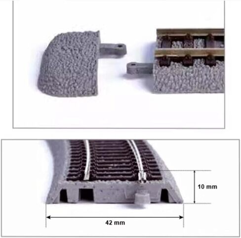Ho Scale Model Train Track مع Roadbed - 1/87 ملحقات السكك الحديدية لتخطيطات DIY in Kuwait