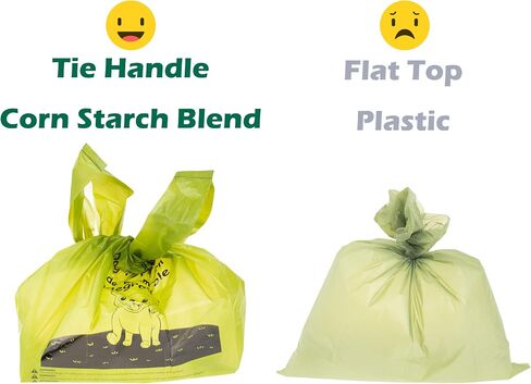 GREENER WALKER Tie Handles Poo Bags for Dog Waste, 600 Doggy Waste Bags Extra Thick Strong 100% Leak-Proof (Green) in Kuwait
