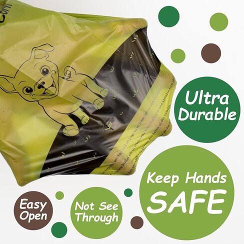 GREENER WALKER Tie Handles Poo Bags for Dog Waste, 600 Doggy Waste Bags Extra Thick Strong 100% Leak-Proof (Green) in Kuwait