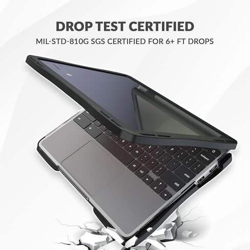 Air Hard Shell Case لـ Dell Chromebook 3120/3110 / 3100 2-in-1 & Clamshell ، غطاء وحم الواقي من K-12 مقاوم للطلاب (حزمة واحدة) in Saudi Arabia