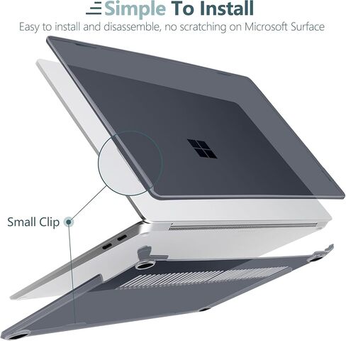 Batianda Crystal Clear Case for 13-inch Microsoft Surface Laptop Copilot+ PC 2025 (Latest Model), Lightweight Hard Shell with Scratch-Resistant Protection, Easy Installation, Transparent in Saudi Arabia