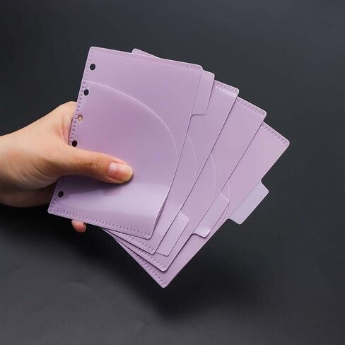 جيوب 6pcs A6 Binder Smooth واضحة PP ميزانية النقدية الأظرف النقدية 0.2 مم 2 سميكة 2 فهرس فهرس الفهر in Kuwait