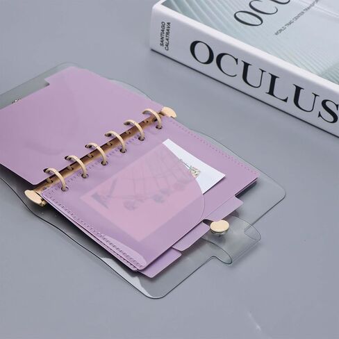 جيوب 6pcs A6 Binder Smooth واضحة PP ميزانية النقدية الأظرف النقدية 0.2 مم 2 سميكة 2 فهرس فهرس الفهر in Kuwait
