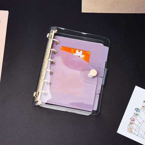 جيوب 6pcs A6 Binder Smooth واضحة PP ميزانية النقدية الأظرف النقدية 0.2 مم 2 سميكة 2 فهرس فهرس الفهر in Kuwait