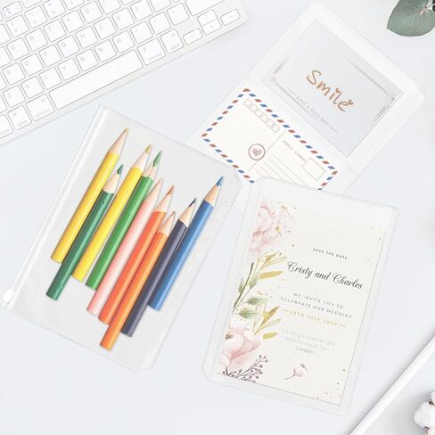 24 قطعة A5 Binder إدراج ، جيوب الموثق A5 ، 6 ثقوب مقاومة للماء PVC Clear Szipper Bolders إدراجات ل 6 حلقة مخطط الملحقات صور بطاقات الفواتير منظم in Kuwait