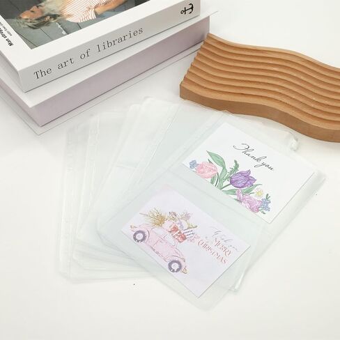 24 قطعة A5 Binder إدراج ، جيوب الموثق A5 ، 6 ثقوب مقاومة للماء PVC Clear Szipper Bolders إدراجات ل 6 حلقة مخطط الملحقات صور بطاقات الفواتير منظم in Kuwait