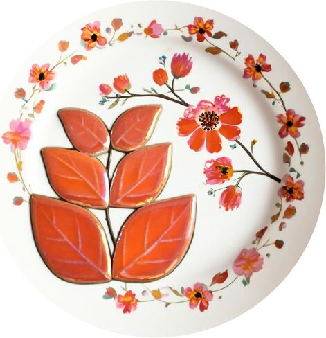 New Ceramic Leaf Mosaic Tiles, Mixed Sizes, 1.1 lbs, Beautiful Colors, Perfect for DIY Crafts, Indoor & Outdoor Decor, Garden Art & Mosaic Projects (Iridescent Orange) in Kuwait