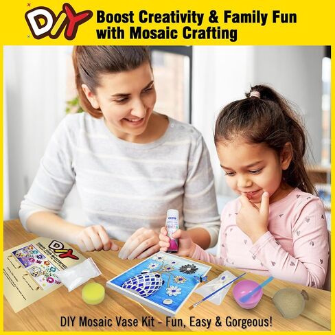 بلاط الفسيفساء مزهرية DIY لمجموعات الطلاء الحرف اليدوية ، والفنون الدقيقة ومجموعات الحرف اليدوية مع ملحقات الغراء بتلة الحرف للبالغين ، والفسيفساء الحرف الزخرفية المصنوعة يدويًا ، وتزيين الغرفة ، والهدايا in Saudi Arabia