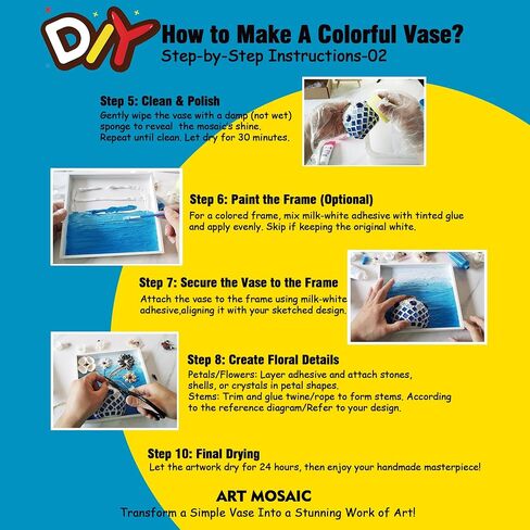 بلاط الفسيفساء مزهرية DIY لمجموعات الطلاء الحرف اليدوية ، والفنون الدقيقة ومجموعات الحرف اليدوية مع ملحقات الغراء بتلة الحرف للبالغين ، والفسيفساء الحرف الزخرفية المصنوعة يدويًا ، وتزيين الغرفة ، والهدايا in Saudi Arabia
