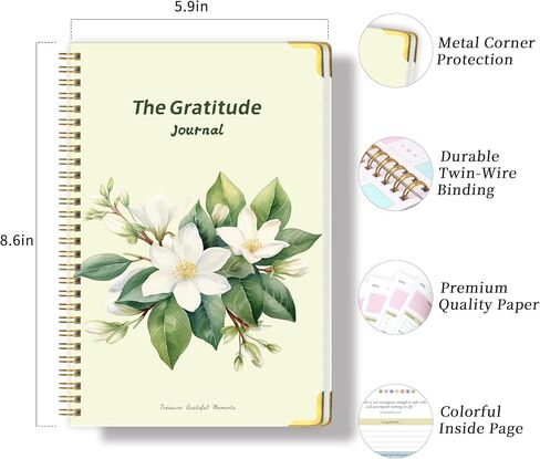 The Gratitude Journal for Women＆Men - 5 Minute Gratitude Practice with Inspiring Prompts & Quotes for More Happiness, Affirmation, Mindfulness, Reflection & Self Care - Daily Happiness Journal for Women＆Men in Saudi Arabia