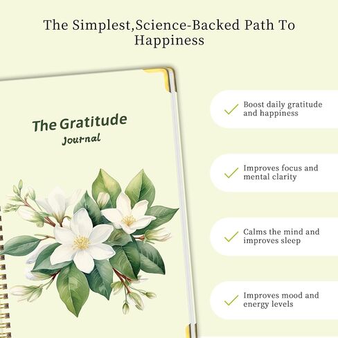 The Gratitude Journal for Women＆Men - 5 Minute Gratitude Practice with Inspiring Prompts & Quotes for More Happiness, Affirmation, Mindfulness, Reflection & Self Care - Daily Happiness Journal for Women＆Men in Saudi Arabia