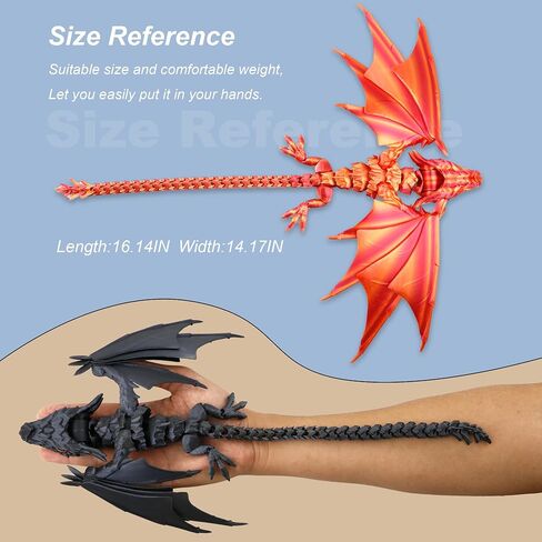 Dragon المطبوع ثلاثي الأبعاد مع أجنحة ، ألعاب التنين المملوك ، الحيوانات المطبوعة ثلاثية الأبعاد ، نموذج التنين الكريستال المجنح المرن ، حيوان سطح المكتب المنزلي (تدرج الأزرق الأخضر) in Saudi Arabia