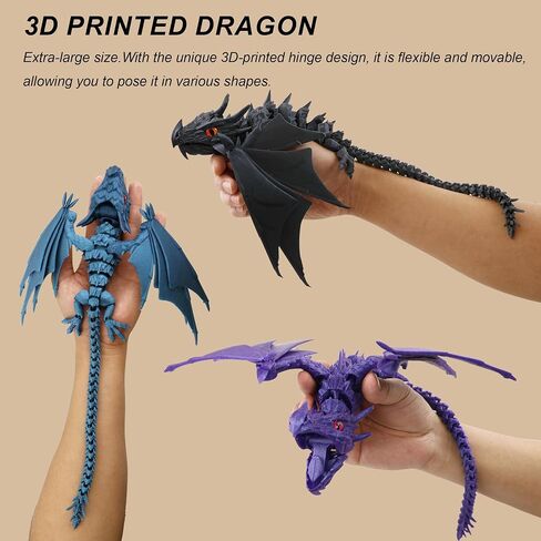 Dragon المطبوع ثلاثي الأبعاد مع أجنحة ، ألعاب التنين المملوك ، الحيوانات المطبوعة ثلاثية الأبعاد ، نموذج التنين الكريستال المجنح المرن ، حيوان سطح المكتب المنزلي (تدرج الأزرق الأخضر) in Saudi Arabia