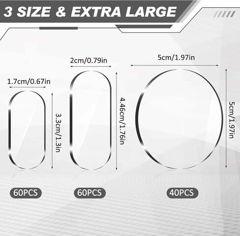 160 pcs Extra Large Removable Gel Glue Putty, 3 Size Clear Adhesive Dots, Double Sided Sticky Tack for Wall Hanging, Crafts, Poster Decoration in Saudi Arabia