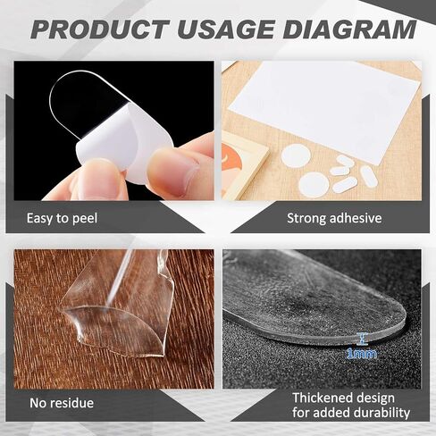 160 pcs Extra Large Removable Gel Glue Putty, 3 Size Clear Adhesive Dots, Double Sided Sticky Tack for Wall Hanging, Crafts, Poster Decoration in Saudi Arabia