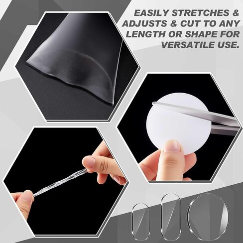 160 pcs Extra Large Removable Gel Glue Putty, 3 Size Clear Adhesive Dots, Double Sided Sticky Tack for Wall Hanging, Crafts, Poster Decoration in Saudi Arabia