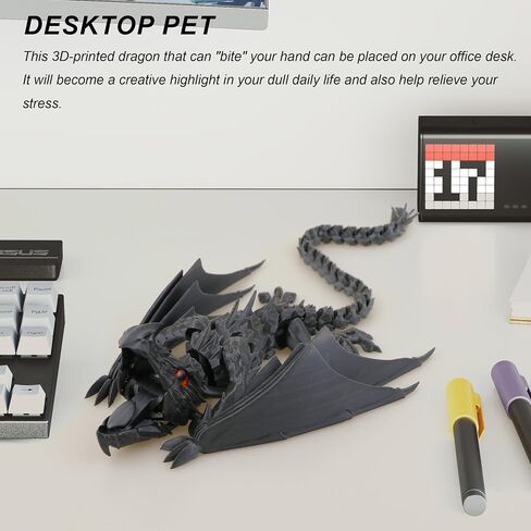Dragon المطبوع ثلاثي الأبعاد مع أجنحة ، ألعاب التنين المملوك ، الحيوانات المطبوعة ثلاثية الأبعاد ، نموذج التنين الكريستال المجنح المرن ، حيوان سطح المكتب المنزلي (تدرج الأزرق الأخضر) in Kuwait