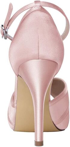 ERIJUNOR Women's High Heel Sandals Lace Satin Ankle Strap Evening Party Prom Wedding Shoes in Kuwait