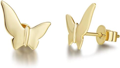 FANCIME 14k Solid Yellow Gold Cute Pave Butterfly Studs Earrings with Cubic Zirconia Dainty Fine Jewelry Gifts for Women Girls in Saudi Arabia