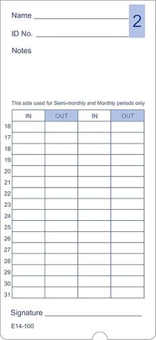 E14 Time Cards, 300-Count, Made in USA, for Lathem 400E Time Clock in Saudi Arabia